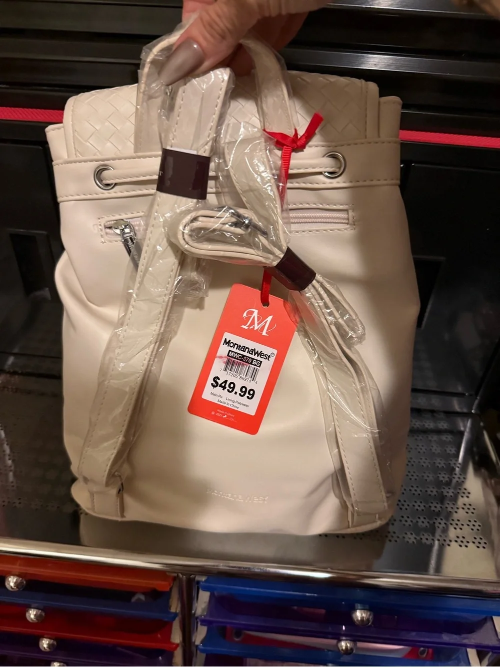 Wrangler Woven Drawstring Backpack - Cream